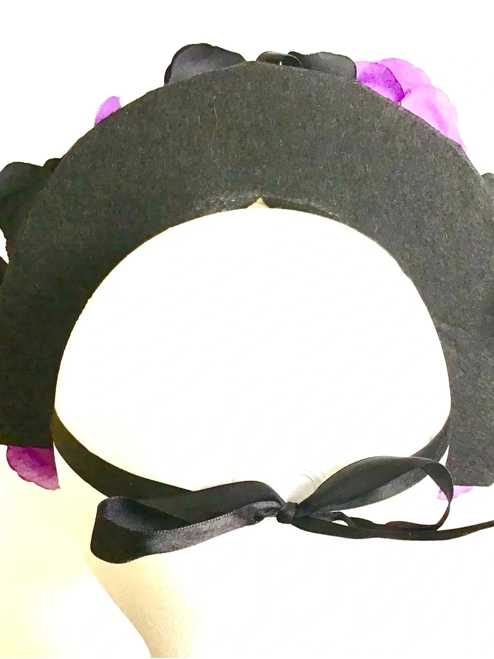 Purple & Black Floral Sugar Skull Face Mask